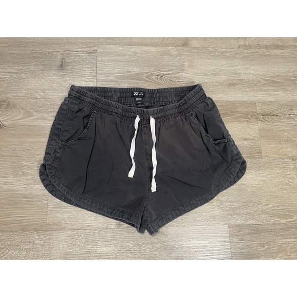 Billabong Women's Size M Medium Faded Black Shorts Surf Drawstring - Picture 1 of 8
